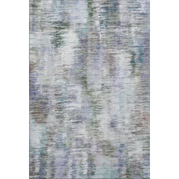 10' X 14' Abstract Washable Area Rug With UV Protection - Green And Gray