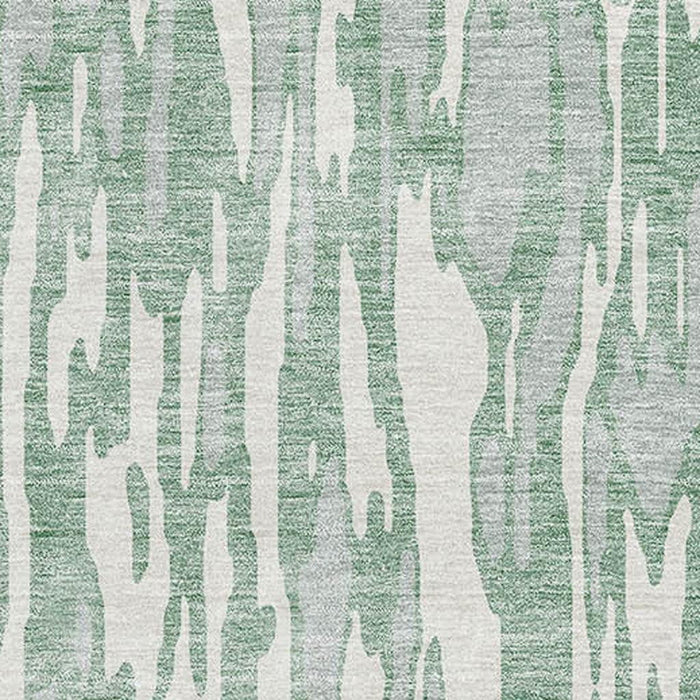 10' X 14' Abstract Washable Area Rug With UV Protection (675198) - Sage / Ivory