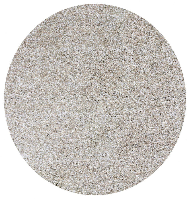 8' Round Polyester Heather Area Rug - Ivory
