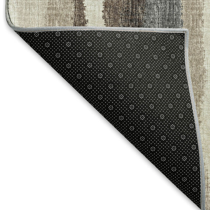 10' X 14' Abstract Washable Area Rug With UV Protection (644132) - Brown / Ivory / Gray