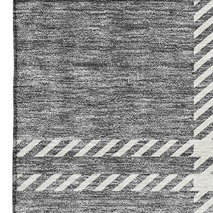 10' X 14' Plaid Washable Area Rug With UV Protection (674317) - Gray / Ivory