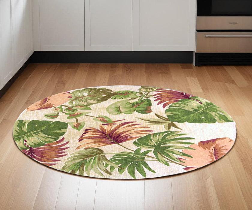 6' Round Wool Hand Tufted Area Rug - Beige