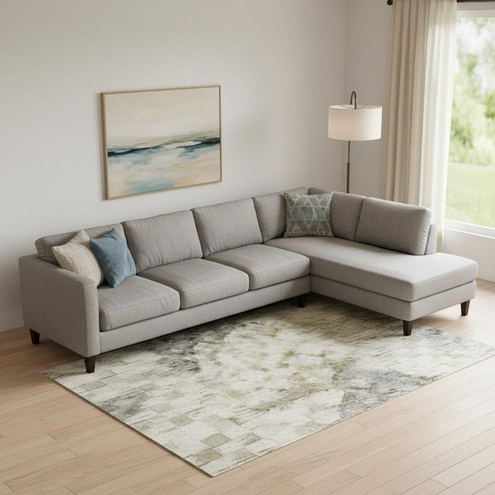10' X 14' Abstract Washable Area Rug With UV Protection (697680) - Taupe / Brown / Gray