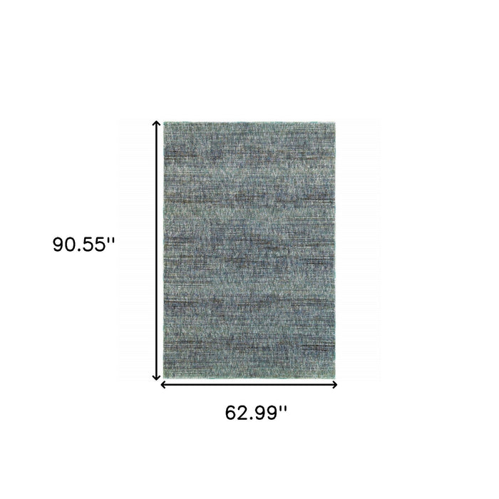 5' x 7' Power Loom Area Rug - Blue And Gray
