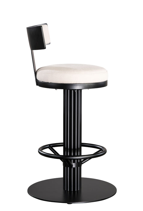 Linen Steel Counter Height Swivel Bar Chair - White / Black