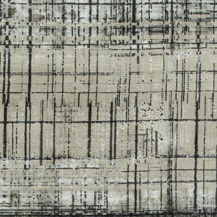 8' X 10' Abstract Hand Knotted Area Rug - Black