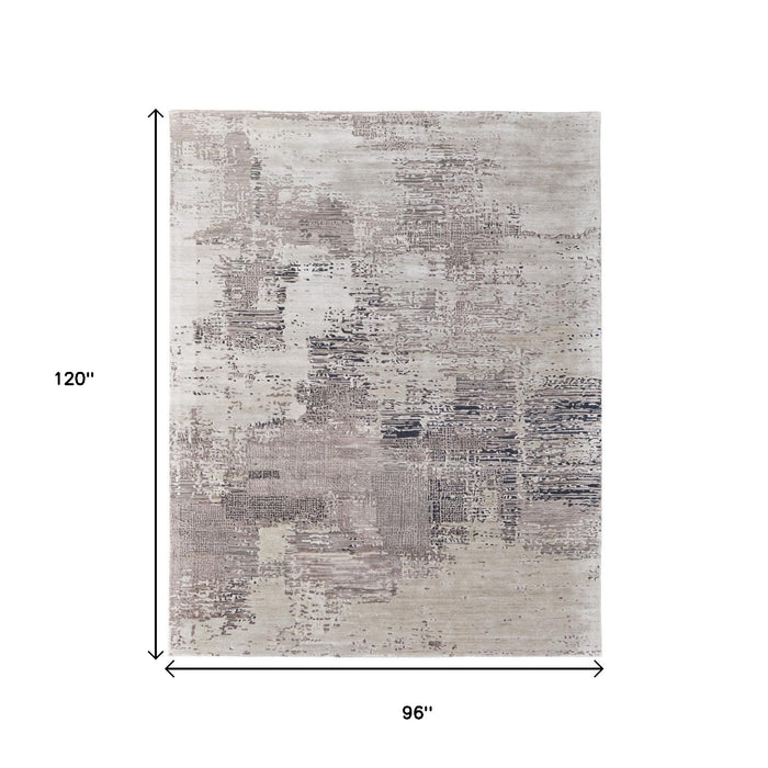 8' X 10' Abstract Hand Tufted Area Rug - Brown