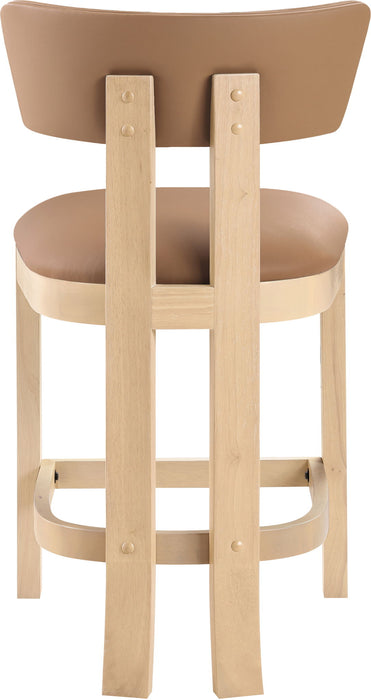 Lavrin - Vegan Leather Counter Stool (Set of 2) - Natural Base