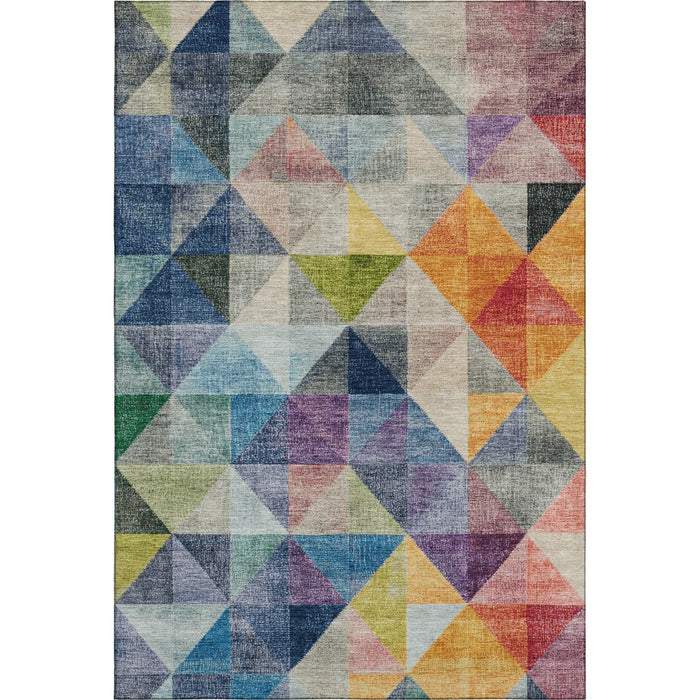 10' X 14' Geometric Washable Area Rug With UV Protection (710735) - Beige / Blue / Orange