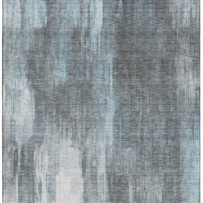 10' X 14' Abstract Washable Area Rug With UV Protection (649618) - Teal / Ivory