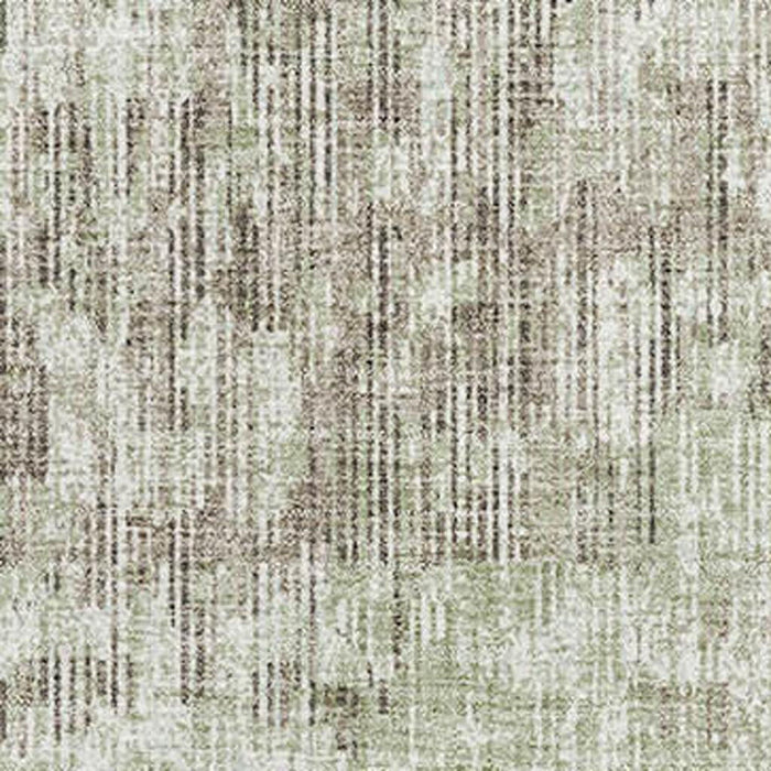 10' X 14' Geometric Washable Area Rug With UV Protection (710465) - Fern Green / Taupe