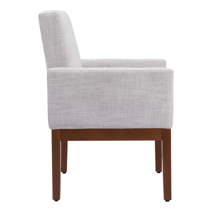 Upholstered Fabric Dining Arm Chair - Ivory