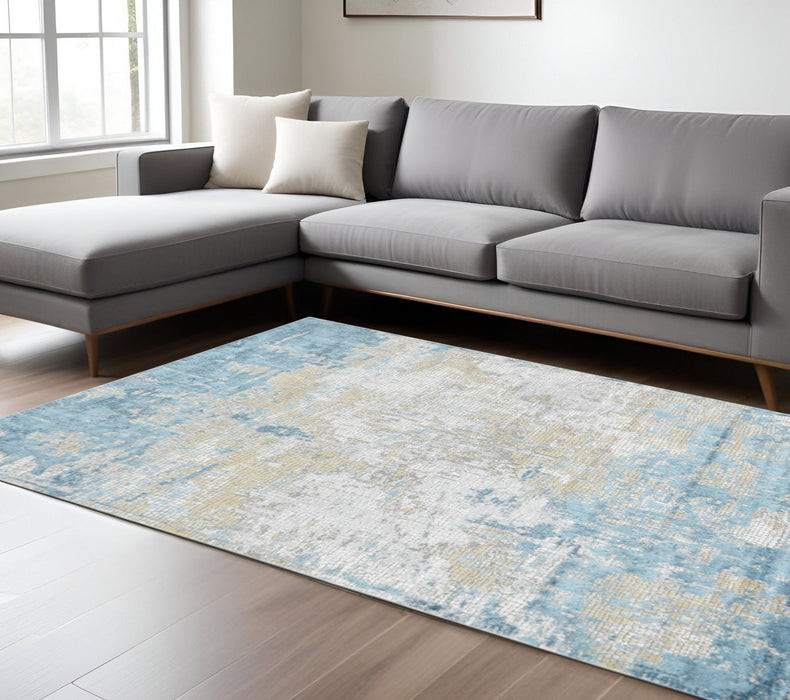 8' X 10' Abstract Area Rug - Gold