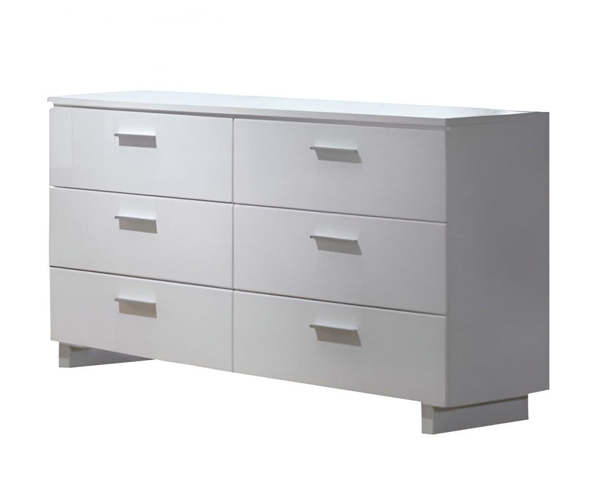 Six Drawer Double Dresser - White