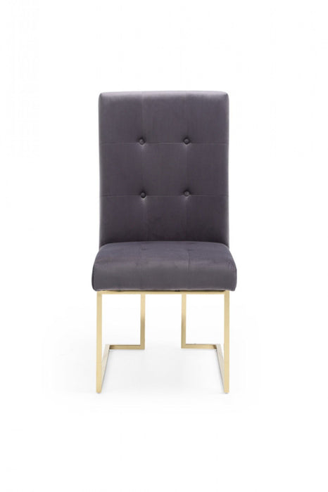 Tufted And Upholstered Fabric Dining Side Chairs (Set of 2) - Gray