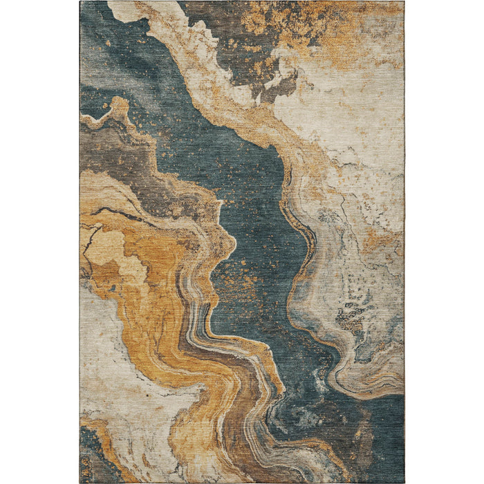 10' X 14' Abstract Washable Area Rug With UV Protection (707719) - Linen / Gray / Ivory