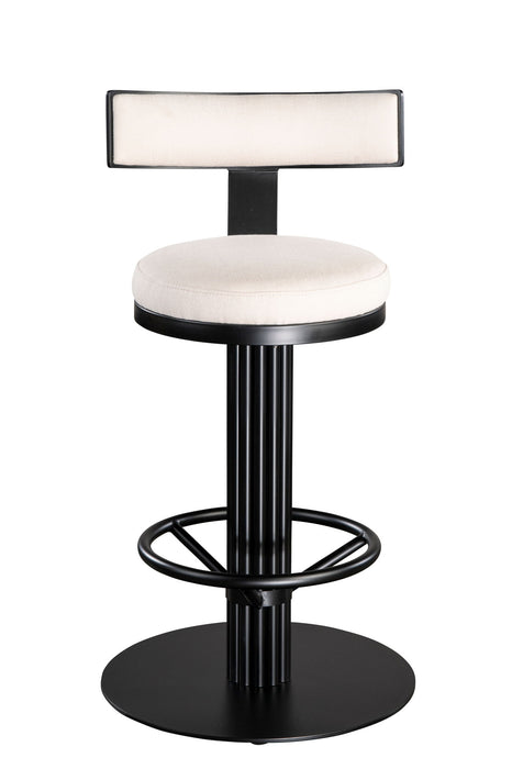 Linen Steel Counter Height Swivel Bar Chair - White / Black