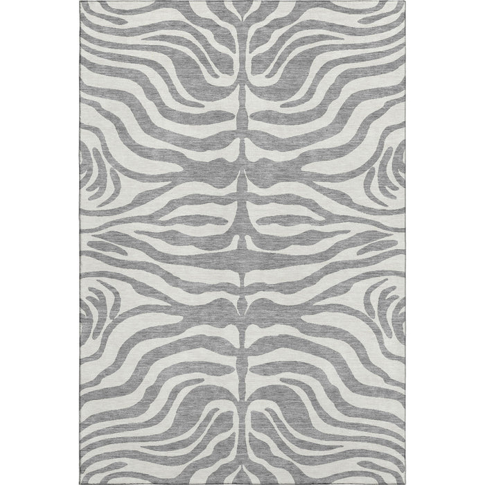 10' X 14' Animal Print Washable Area Rug With UV Protection (681773) - Gray / Ivory