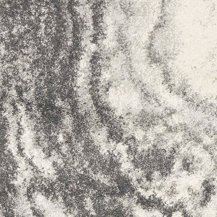 8' x 10' Machine Woven Abstract Marble Indoor Area Rug - Ivory Gray