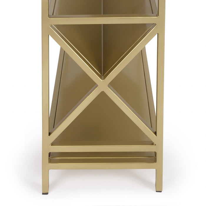 Two Tier Bookcase - Gold