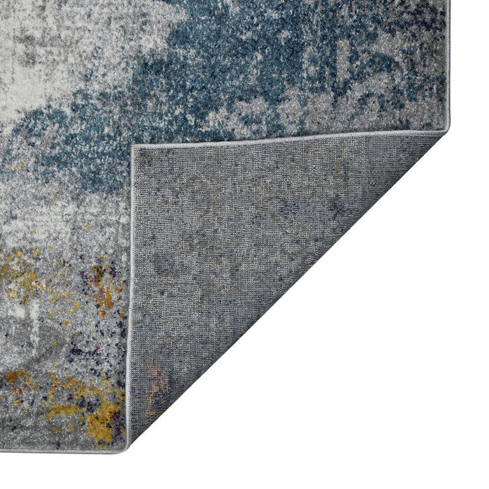 9' x 12' Abstract Power Loom Area Rug - Blue And Pink