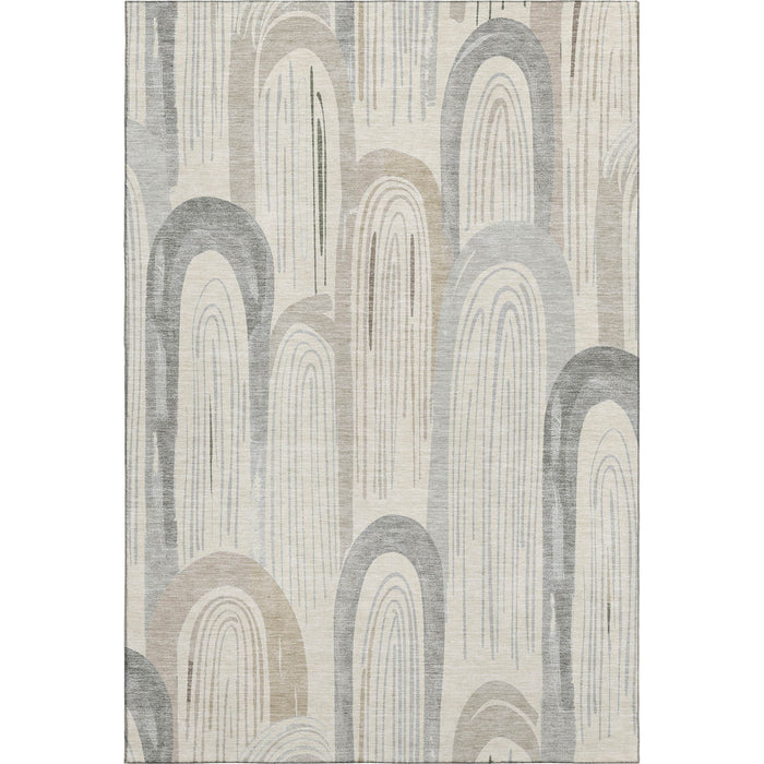 10' X 14' Geometric Washable Area Rug With UV Protection (694598) - Beige / Gray / Silver