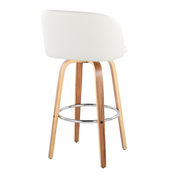 Fran - Fixed-Height Barstool (Set of 2) - Zebra Wood