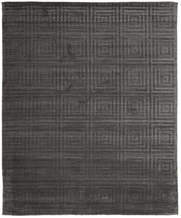 8' x 10' Geometric Hand Woven Area Rug - Gray