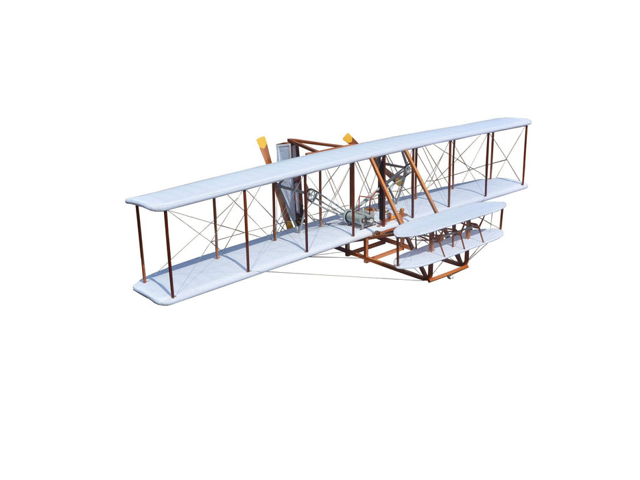 Hand Painted Model Airplane Tabletop Sculpture - Brown / White
