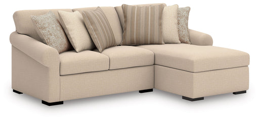 Benchcraft LadyMae 2-piece stationary sectional sofa with plush cushions and modern design, shown in a cozy living room setting.