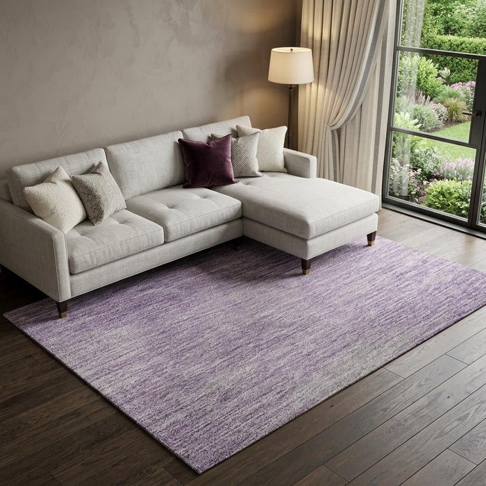 10' X 14' Ombre Washable Area Rug With UV Protection (673813) - Purple / Ivory