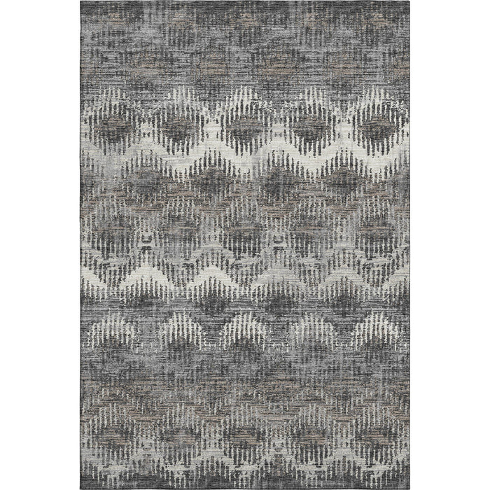 10' X 14' Abstract Washable Area Rug With UV Protection - Graphite