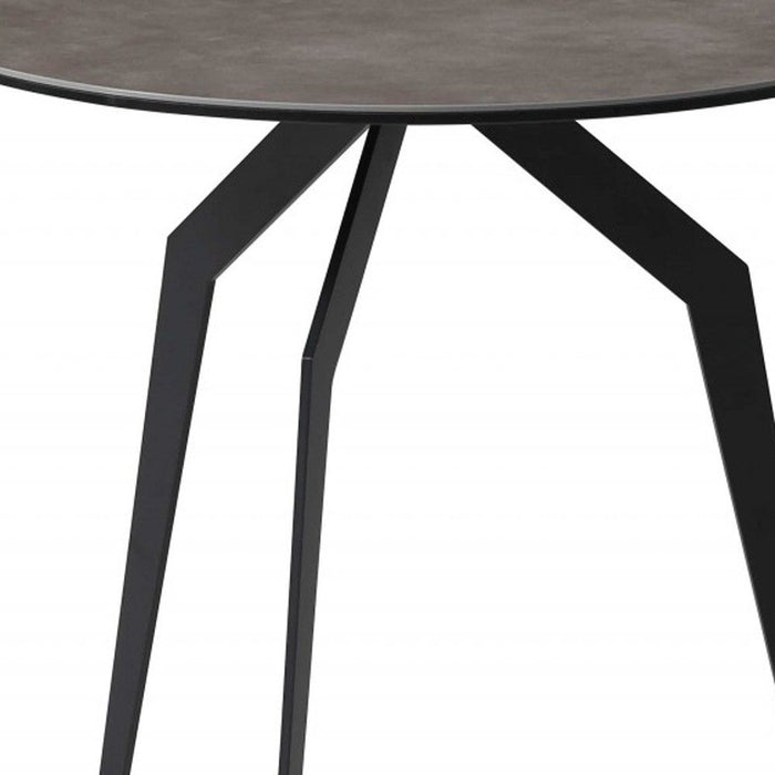 Ceramic Round End Table - Black And Gray