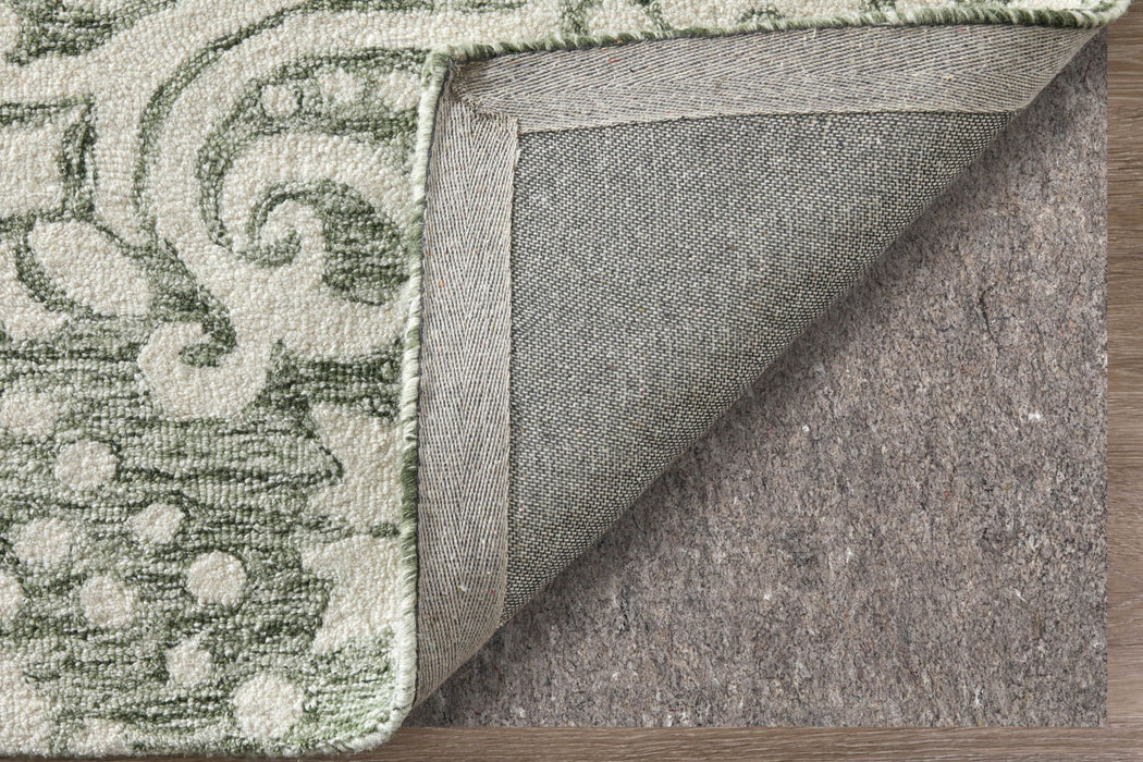 9' X 12' Floral Hand Tufted Area Rug - Ivory And Green