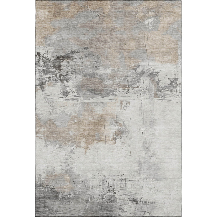 10' X 14' Abstract Washable Area Rug With UV Protection (697182) - Ivory / Gray / Beige