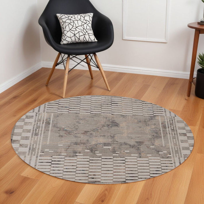 8' Round Area Rug - Natural