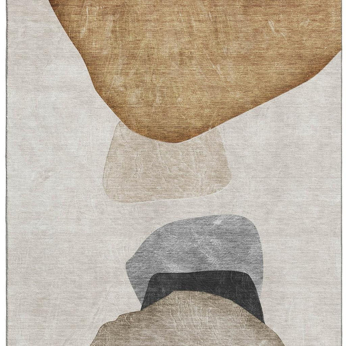 8' X 10' Abstract Washable Area Rug With UV Protection (648470) - Brown / Gray