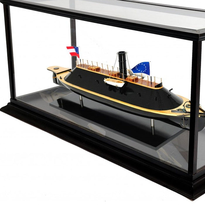 Hand Painted CSS Virginia Display Case Model Boat - Brown / Black