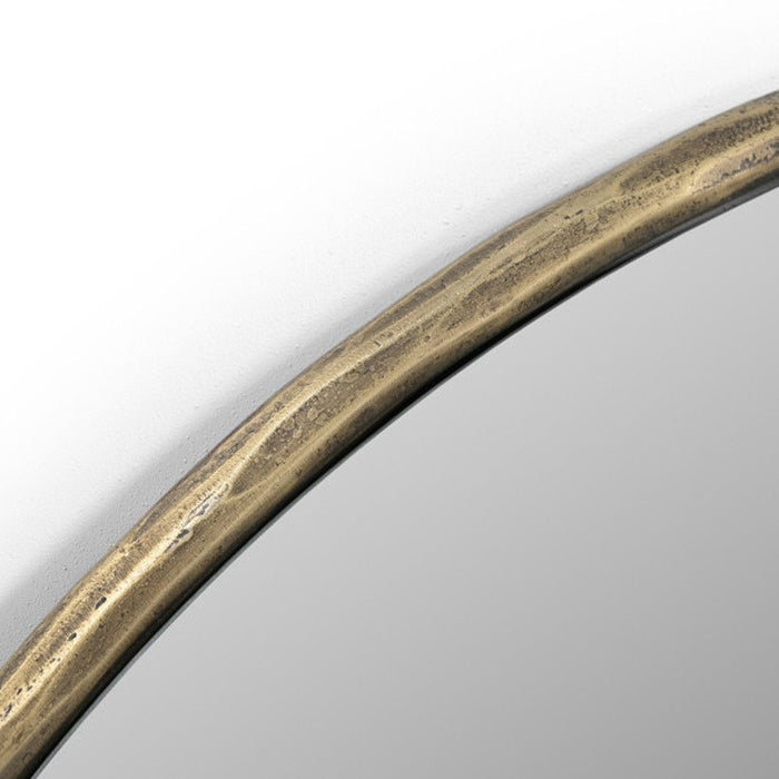 40" Abstract Brass Iron Framed Accent Mirror - Bronze