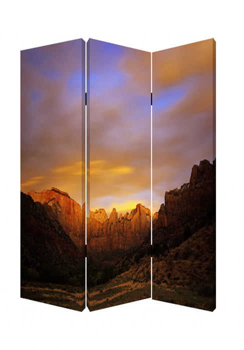 Wood Canvas Desert Screen - Multi Color