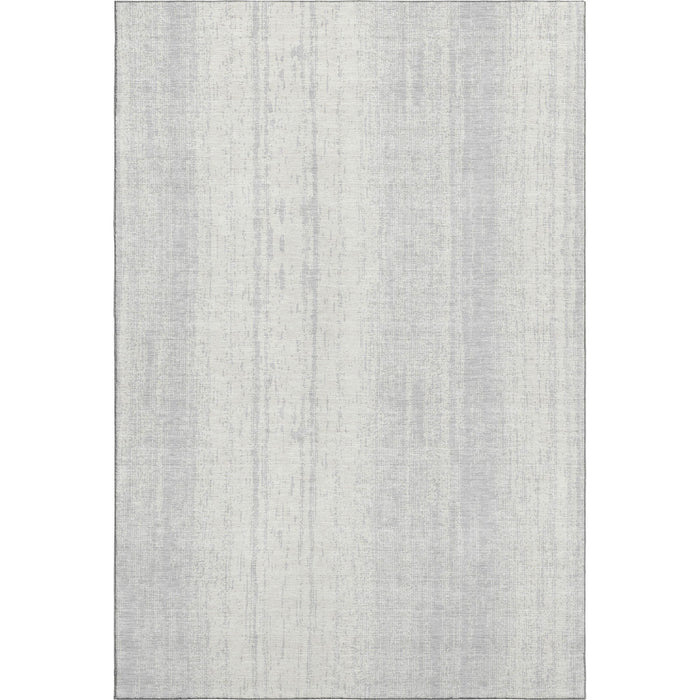 10' X 14' Striped Washable Area Rug With UV Protection (668367) - Silver / Ivory