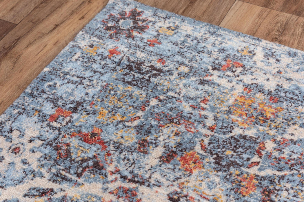 9' X 12' New Zealand Lambs Wool Abstract Hand Carved Handmade Area Rug (747859) - Blue / Beige / Ivory