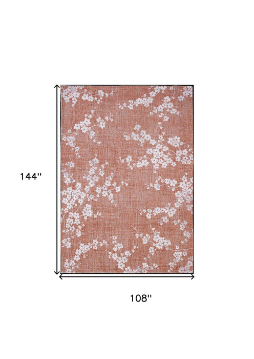 9' x 12' Oriental Non Skid Area Rug - Red And White