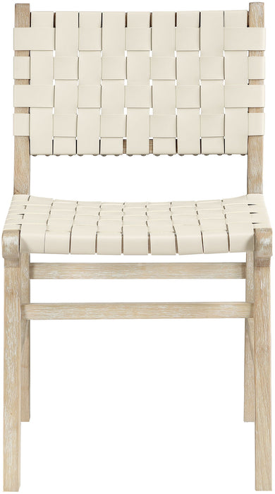Entwine - Vegan Leather Upholstered Dining Chair - Painted Natural