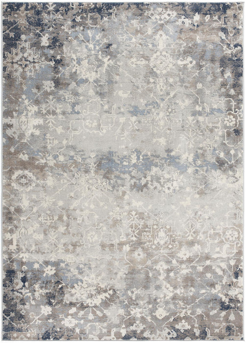 8' x 11' Distressed Vines Area Rug - Navy And Beige
