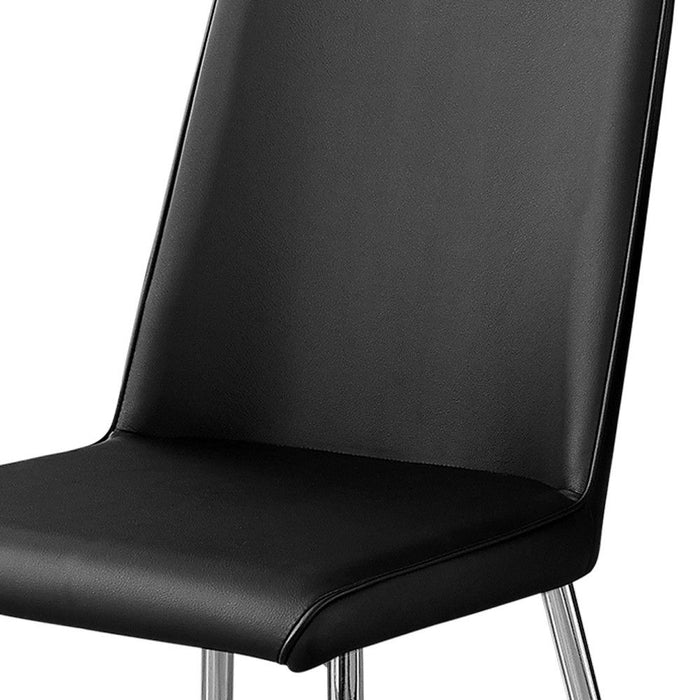 Faux Leather Dining Side Chairs (Set of 2) - Black