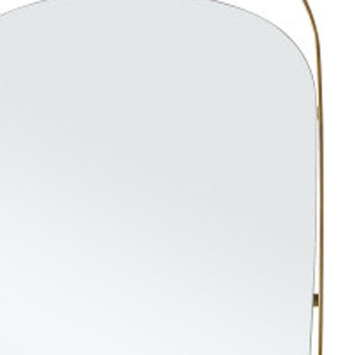 Steel Oval Framed Accent Mirror Accent - Gold