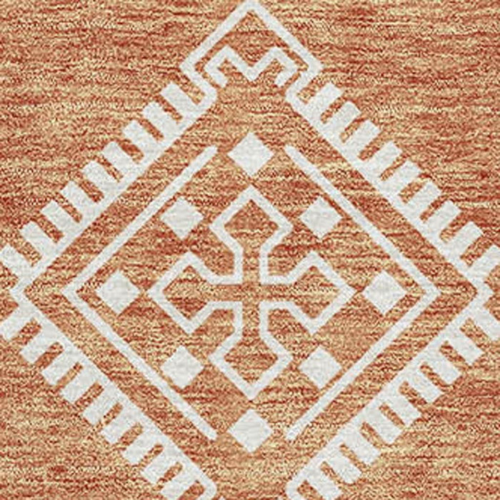 10' X 14' Southwestern Washable Area Rug With UV Protection (671612) - Copper / Ivory