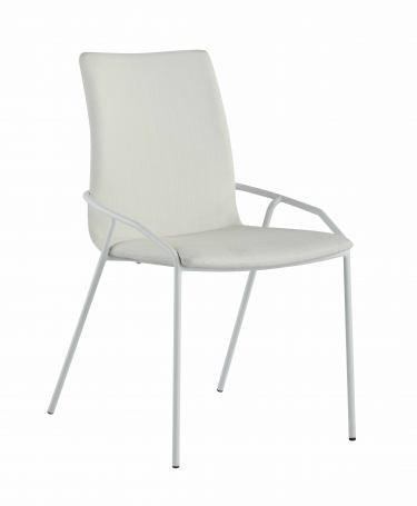 Chintaly ALICIA Contemporary White Upholstered Side Chair - 4 per box Matte White