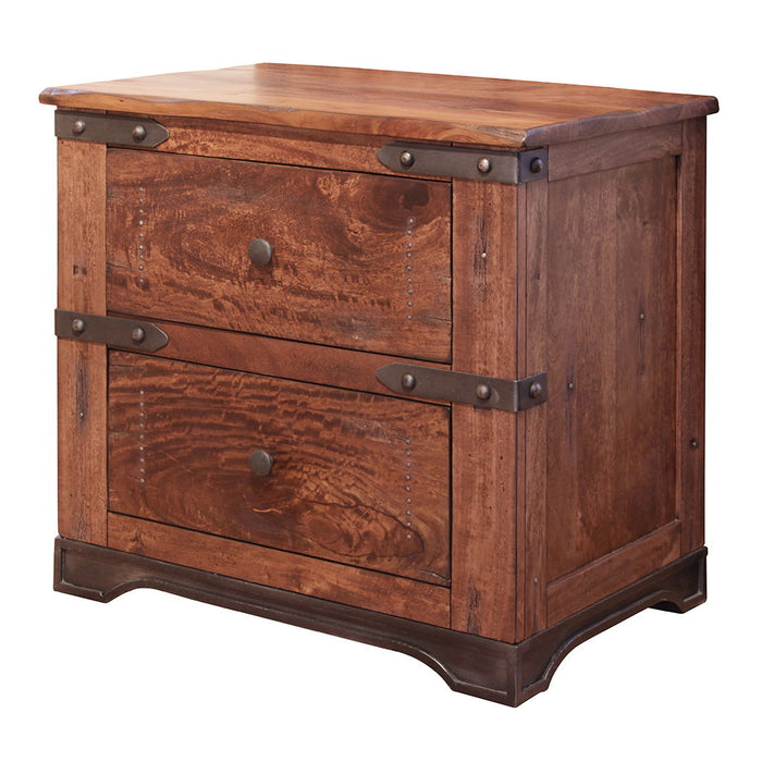 29" Two Drawer Nightstand - Wood Brown